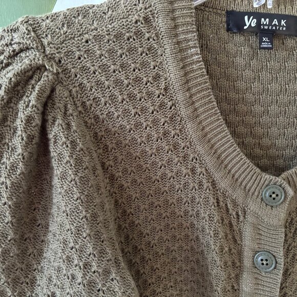 LIKE NEW! Yemak Olive Green Button-Up Cardgan - Picture 3 of 7
